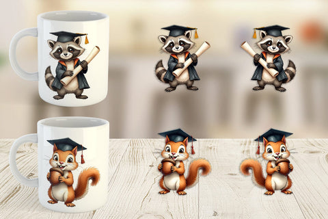 Mug Wrap Whimsical Woodland Graduates Sublimation artnoy 