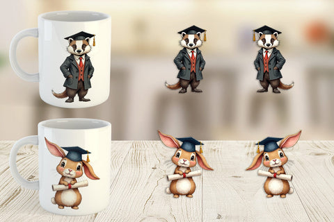 Mug Wrap Whimsical Woodland Graduates Sublimation artnoy 