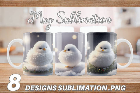 Mug Wrap White Bird Christmas Sublimation artnoy 