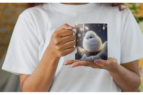 Mug Wrap White Bird Christmas Sublimation artnoy 