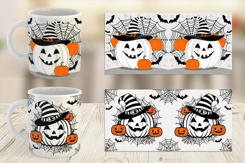 Mug Wrap White Pumpkin Sublimation artnoy 