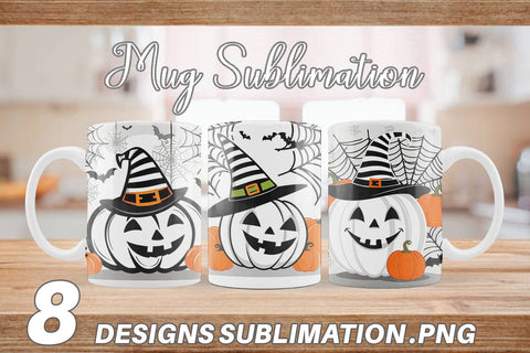 Mug Wrap White Pumpkin Sublimation artnoy 
