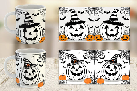 Mug Wrap White Pumpkin Sublimation artnoy 