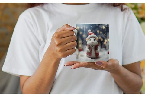 Mug Wrap White Rat Christmas Sublimation artnoy 
