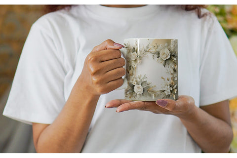 Mug Wrap White Wedding Flower Sublimation artnoy 