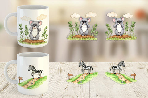 Mug Wrap Wild Animal Adventures Sublimation artnoy 