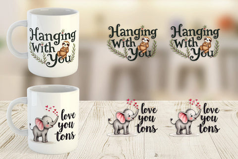 Mug Wrap Wild at Heart Jungle Valentine Watercolor Quotes Sublimation artnoy 