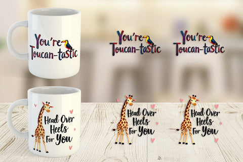 Mug Wrap Wild at Heart Jungle Valentine Watercolor Quotes Sublimation artnoy 