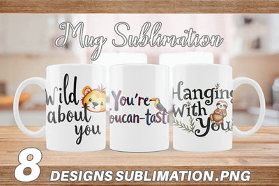 Mug Wrap Wild at Heart Jungle Valentine Watercolor Quotes Sublimation artnoy 