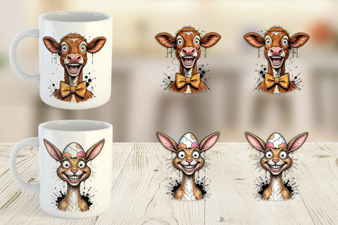 Mug Wrap Wild Easter Animal Sketch Sublimation artnoy 
