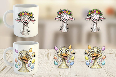 Mug Wrap Wild Easter Animal Sketch Sublimation artnoy 