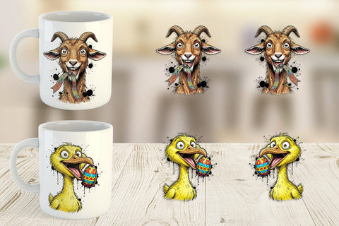 Mug Wrap Wild Easter Animal Sketch Sublimation artnoy 