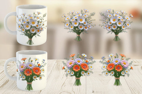 Mug Wrap Wildflower Bouquet Sublimation artnoy 