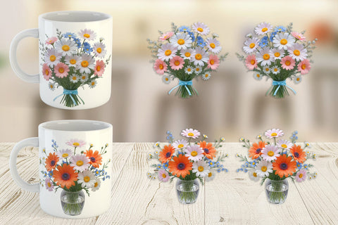 Mug Wrap Wildflower Bouquet Sublimation artnoy 