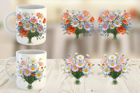 Mug Wrap Wildflower Bouquet Sublimation artnoy 