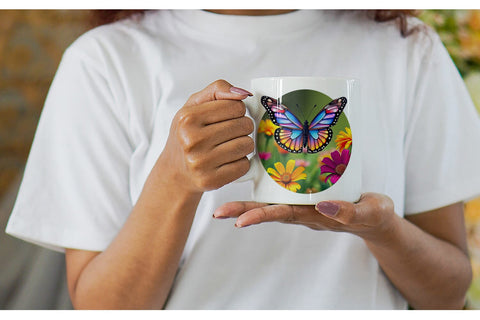 Mug Wrap Wildflower Butterfly Sublimation artnoy 