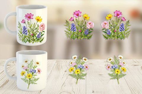 Mug Wrap Wildflower Drift Sublimation artnoy 