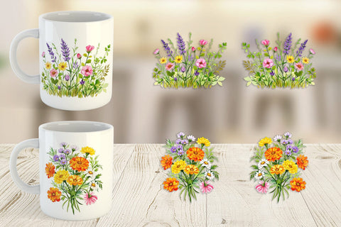 Mug Wrap Wildflower Drift Sublimation artnoy 