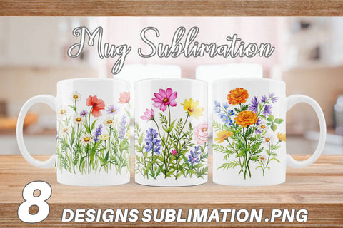 Mug Wrap Wildflower Drift Sublimation artnoy 