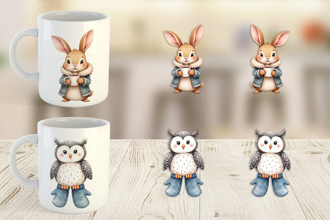 Mug Wrap Winter Animals Sublimation artnoy 