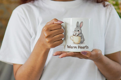 Mug Wrap Winter Cabin Woodland Friends Watercolor Sublimation artnoy 