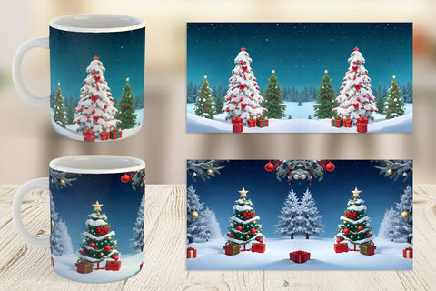 Mug Wrap Winter Christmas Sublimation artnoy 