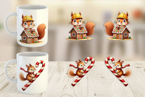 Mug Wrap Winter Critters & Sweets Watercolor Sublimation artnoy 