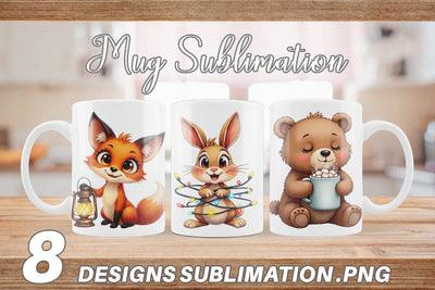 Mug Wrap Winter Glow Whimsical Animals Sublimation artnoy 