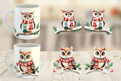 Mug Wrap Winter Owl Sublimation artnoy 