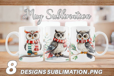 Mug Wrap Winter Owl Sublimation artnoy 