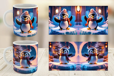 Mug Wrap Winter Penguin Sublimation artnoy 