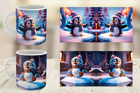 Mug Wrap Winter Penguin Sublimation artnoy 