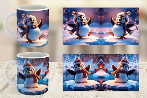 Mug Wrap Winter Penguin Sublimation artnoy 