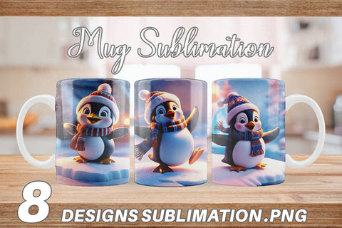 Mug Wrap Winter Penguin Sublimation artnoy 