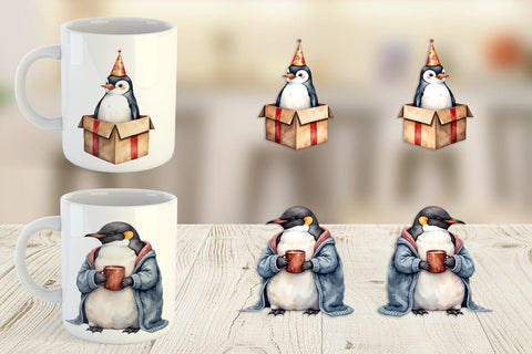 Mug Wrap Winter Penguins Sublimation artnoy 