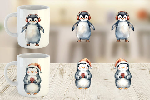 Mug Wrap Winter Penguins Sublimation artnoy 