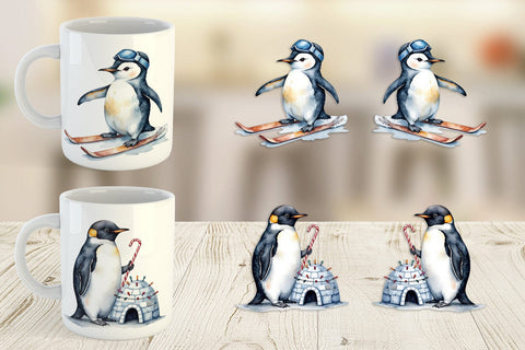 Mug Wrap Winter Penguins Sublimation artnoy 