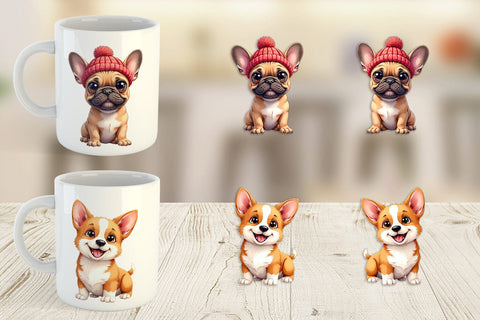 Mug Wrap Winter Pets Parade Sublimation artnoy 