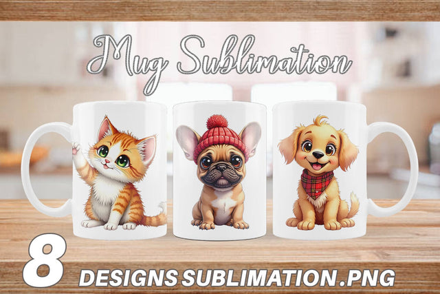 Mug Wrap Winter Pets Parade Sublimation artnoy 