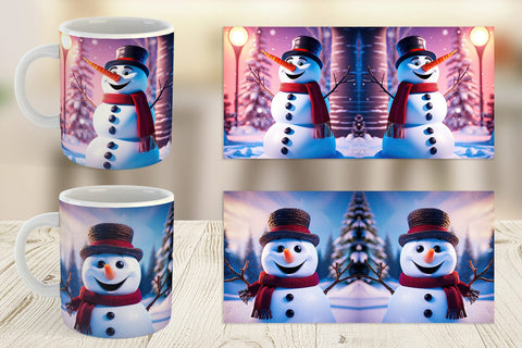 Mug Wrap Winter Snowman Sublimation artnoy 