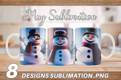Mug Wrap Winter Snowman Sublimation artnoy 