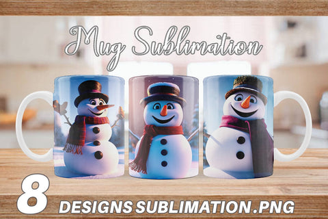 Mug Wrap Winter Snowman Sublimation artnoy 