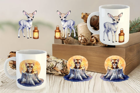 Mug Wrap Winter Solstice Whisper Watercolor Sublimation artnoy 