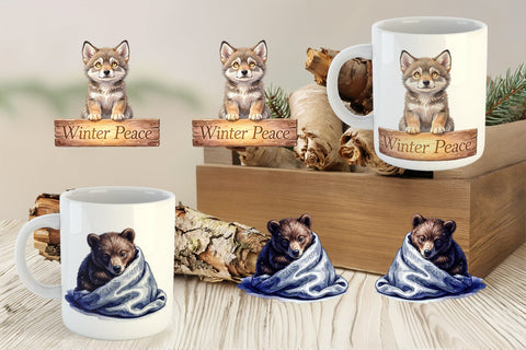 Mug Wrap Winter Solstice Whisper Watercolor Sublimation artnoy 