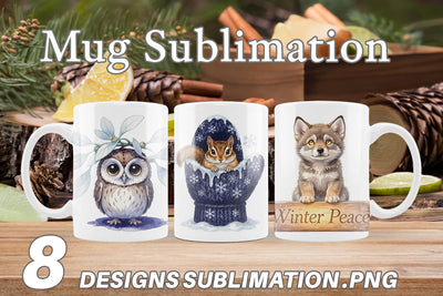Mug Wrap Winter Solstice Whisper Watercolor Sublimation artnoy 