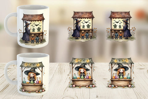 Mug Wrap Witch Market Night Sublimation artnoy 