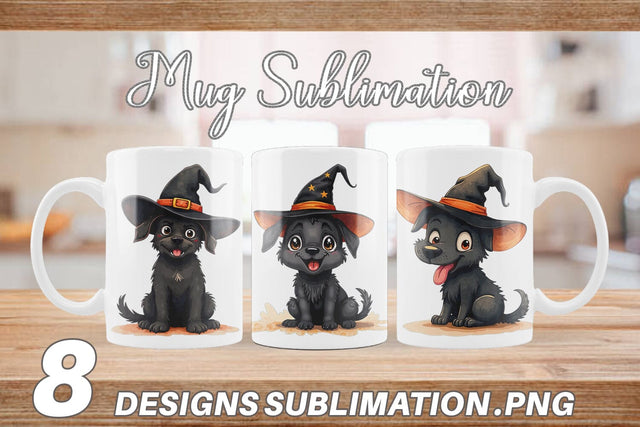 Mug Wrap Witchy Pup Sublimation artnoy 