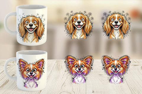 Mug Wrap Witty Summer Garden Dog Watercolor Sublimation artnoy 