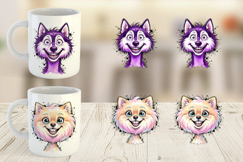 Mug Wrap Witty Summer Treat Dog Watercolor Sublimation artnoy 