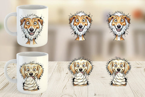 Mug Wrap Witty Summer Treat Dog Watercolor Sublimation artnoy 
